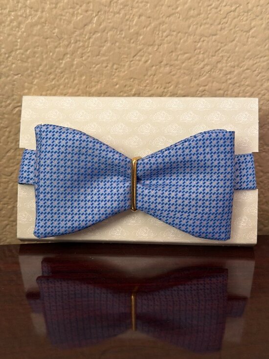 Tie Rack Other - Vintage Tie Rack London Silk Bow Tie Blue Geometric Made England New in Box